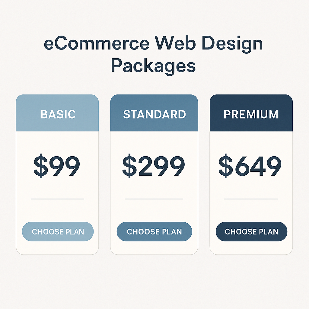 Ecommerce web design packages in 2025